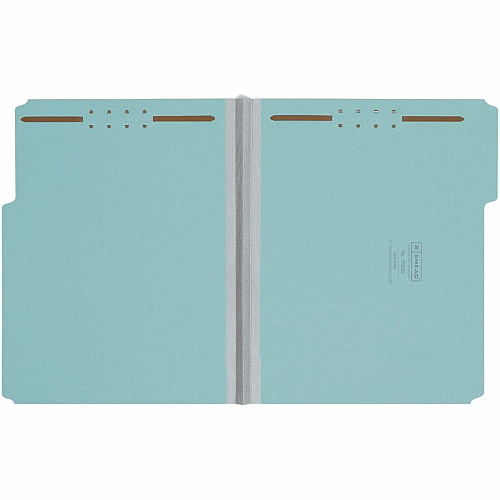 Smead 1/3 Tab Cut Letter Recycled Fastener Folder 8 1/2" x 11" - 125 Sheets Capacity - 1" Expansion - 2 x 2K Fastener(s) - Assorted Tab Position - 1 Plys - Pressboard - Blue - 100% Recycled - 25 / Box (15000)