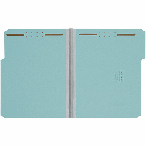 Smead 1/3 Tab Cut Letter Recycled Fastener Folder 8 1/2" x 11" - 125 Sheets Capacity - 1" Expansion - 2 x 2K Fastener(s) - Assorted Tab Position - 1 Plys - Pressboard - Blue - 100% Recycled - 25 / Box (15000)