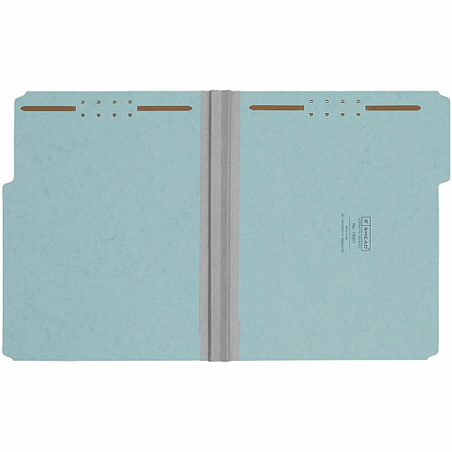 Smead 1/3 Tab Cut Letter Recycled Fastener Folder 8 1/2" x 11" - 2" Expansion - 2 x 2K Fastener(s) - Assorted Tab Position - 1 Plys - Pressboard - Blue - 100% Recycled - 25 / Box (15001)