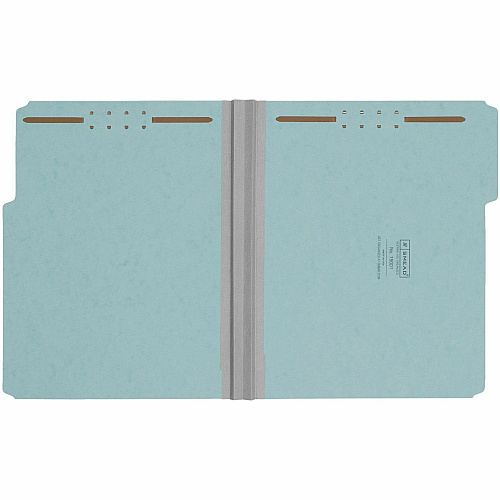 Smead 1/3 Tab Cut Letter Recycled Fastener Folder 8 1/2" x 11" - 2" Expansion - 2 x 2K Fastener(s) - Assorted Tab Position - 1 Plys - Pressboard - Blue - 100% Recycled - 25 / Box (15001)