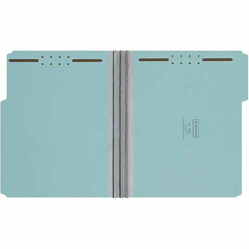 Smead 1/3 Tab Cut Letter Recycled Fastener Folder 8 1/2" x 11" - 3" Expansion - 2 x 2K Fastener(s) - Assorted Tab Position - 1 Plys - Pressboard - Blue - 100% Recycled - 25 / Box (15002)