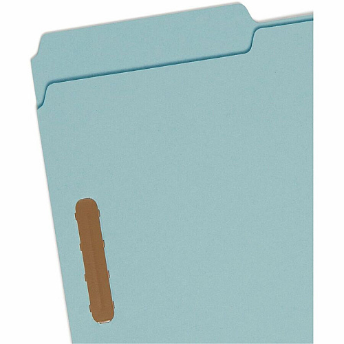 Smead 1/3 Tab Cut Legal Recycled Fastener Folder 9 1/2" x 14 5/8" - 1" Expansion - 2 x 2K Fastener(s) - Folder - Assorted Tab Position - 1 Plys - Pressboard - Blue - 100% Recycled - 25 / Box (20000)
