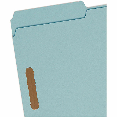 Smead 1/3 Tab Cut Legal Recycled Fastener Folder 9 1/2" x 14 5/8" - 1" Expansion - 2 x 2K Fastener(s) - Folder - Assorted Tab Position - 1 Plys - Pressboard - Blue - 100% Recycled - 25 / Box (20000)