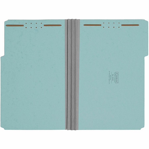 Smead 1/3 Tab Cut Legal Recycled Fastener Folder 9 1/2" x 14 5/8" - 3" Expansion - 2 x 2K Fastener(s) - Folder - Assorted Tab Position - 1 Plys - Pressboard - Blue - 100% Recycled - 25 / Box (20002)