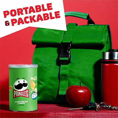 Pringles&reg Sour Cream & Onion Sour Cream, Onion - 1 Serving Can - 2.50 oz Can - 12 / Carton (84560)