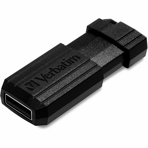 Microban 128GB PinStripe USB Drive 128 GB - USB 2.0 Type A - 10 MB/s Read Speed - 4 MB/s Write Speed - Black - Lifetime Warranty - 1 Each (49071)