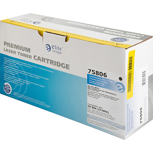 Elite Image Remanufactured Toner Cartridge - Alternative for HP 80A (CF280A) 2700 Pages (75806)