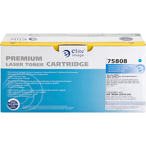 Elite Image Remanufactured Toner Cartridge - Alternative for HP 305A (CE411A) 2600 Pages (75808)