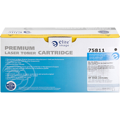 Elite Image Remanufactured Laser Toner Cartridge - Alternative for HP 305A (CE410A) - Black - 1 Each 2200 Pages (75811)