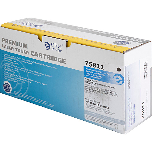 Elite Image Remanufactured Laser Toner Cartridge - Alternative for HP 305A (CE410A) - Black - 1 Each 2200 Pages (75811)