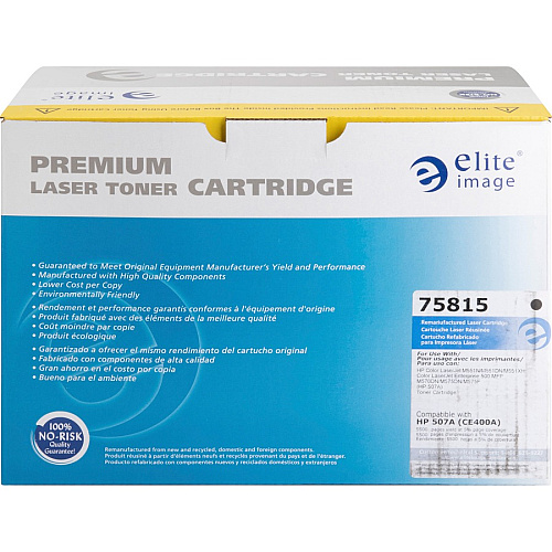 Elite Image Remanufactured Laser Toner Cartridge - Alternative for HP 507A (CE400A) - Black - 1 Each 5500 Pages (75815)