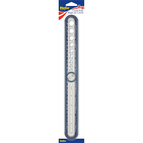 Helix Ruler 30cm / 12" Graduations - Imperial, Metric Measuring System - Plastic - Assorted - 5 / Box (36001)