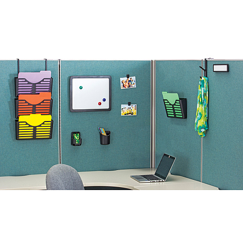 Lorell Cubicle Pocket File 30% Recycled - Black - Plastic - 1 Each (LLR80663)