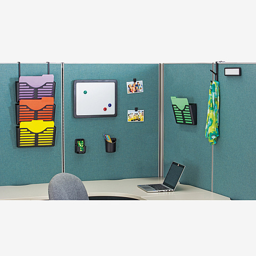 Lorell Cubicle Pocket File 30% Recycled - Black - Plastic - 1 Each (LLR80663)