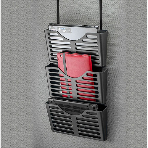 Lorell Hanging Triple Pocket File Set 3 Pocket(s) - 30% Recycled - Black - Plastic - 1 Each (LLR80666)