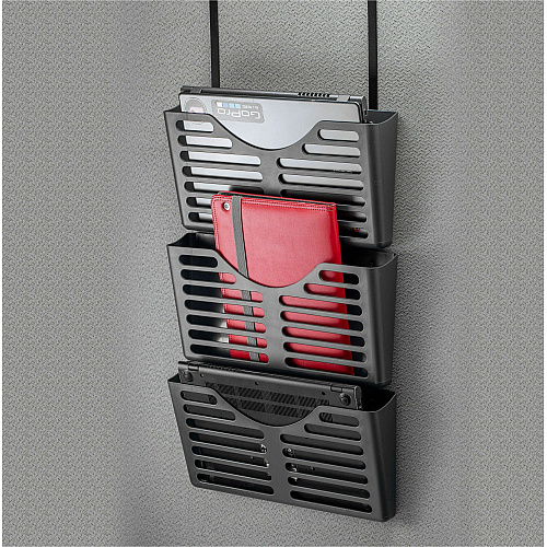 Lorell Hanging Triple Pocket File Set 3 Pocket(s) - 30% Recycled - Black - Plastic - 1 Each (LLR80666)