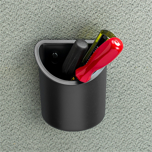 Lorell Recycled Mounting Pencil Cup Plastic - Black - 1 Each (LLR80668)