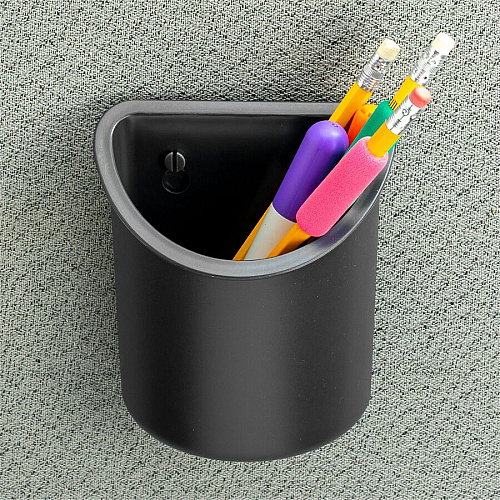 Lorell Recycled Mounting Pencil Cup Plastic - Black - 1 Each (LLR80668)