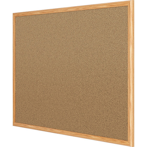 Mead Classic Cork Bulletin Board 36" Board Height x 24" Board Width - Natural Cork Surface - Self-healing - Oak Aluminum Frame - 1 Each (85366)