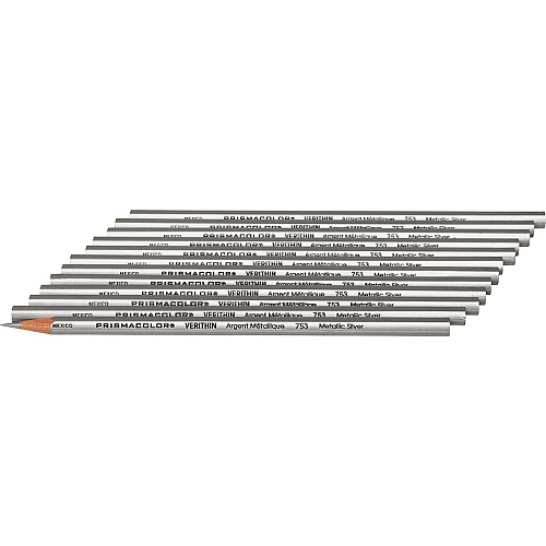 Prismacolor Premier Verithin Colored Pencil Silver Lead - Silver Barrel - 1 Dozen (2460)