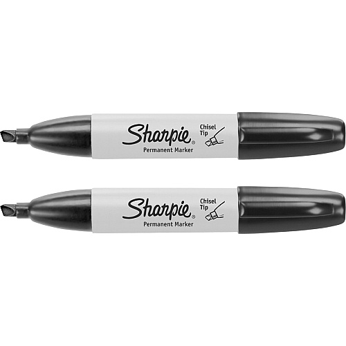 Sharpie Chisel Tip Permanent Marker Chisel Marker Point - Black Ink - Alcohol Based - 2 / Pack (38262PP)
