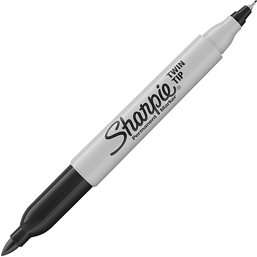 Sharpie Twin Tip Permanent Markers Fine, Ultra Fine Marker Point - Black Ink - Alcohol Based - 4 / Pack (32175PP)