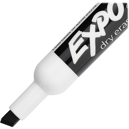 Expo Dry Erase Chisel Tip Markers Chisel Marker Point - Black Ink - 4 Pack (80661)