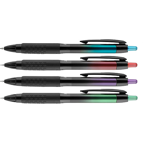 uni-ball uniball&trade; 207 BLX Gel Pens 0.7 mm Medium Pen Point - Retractable - Green/Black, Purple/Black, Black/Red, Black/Blue Ink - Pigment-based - 4 / Pack (1838182)