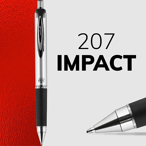 uni-ball uniball&trade; 207 Impact RT Gel Pen Bold Pen Point - 1 mm Pen Point Size - Refillable - Retractable - Black Gel-based Ink - 4 / Pack (66901PP)