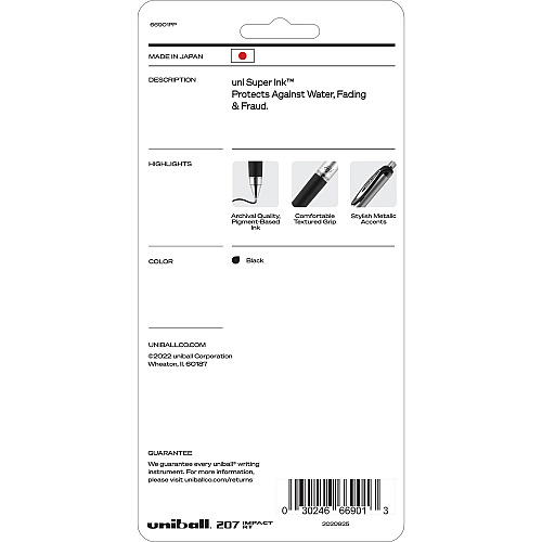 uni-ball uniball&trade; 207 Impact RT Gel Pen Bold Pen Point - 1 mm Pen Point Size - Refillable - Retractable - Black Gel-based Ink - 4 / Pack (66901PP)