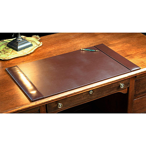 Dacasso Bonded Leather Side-Rail Desk Pad Rectangular - 30" Width x 18" Depth - Felt Backing - Bonded Leather - Brown - 1 Each (P3603)
