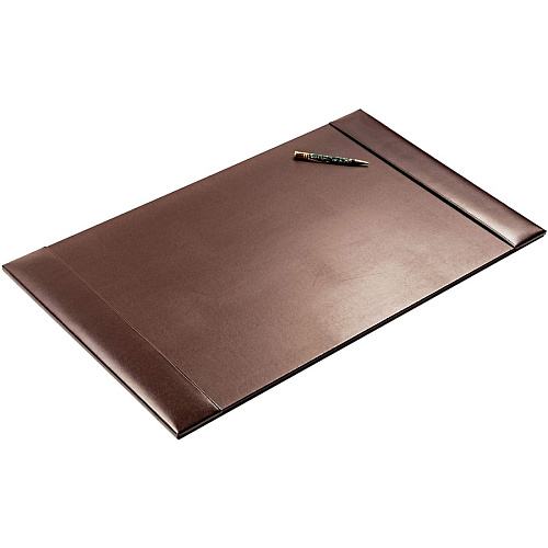 Dacasso Bonded Leather Side-Rail Desk Pad Rectangular - 30" Width x 18" Depth - Felt Backing - Bonded Leather - Brown - 1 Each (P3603)