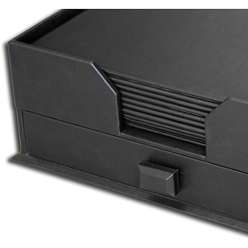 Dacasso Leather Combination Conference Room Set 12" Height x 16" Width x 18" Depth - Desktop - Black - Leather - 1 Each (D1058)