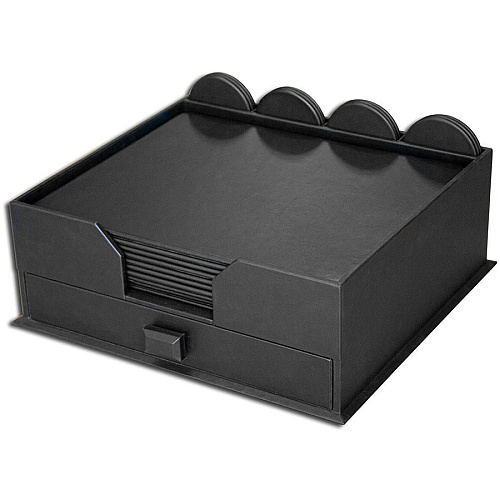 Dacasso Leather Combination Conference Room Set 12" Height x 16" Width x 18" Depth - Desktop - Black - Leather - 1 Each (D1058)