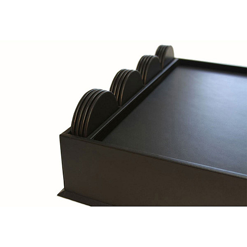 Dacasso Leather Combination Conference Room Set 12" Height x 16" Width x 18" Depth - Desktop - Black - Leather - 1 Each (D1058)