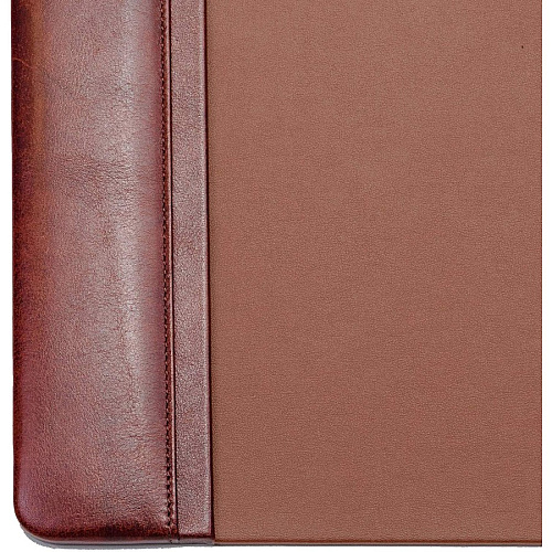 Dacasso Leather Side-Rail Desk Pad Rectangular - 22" Width x 14" Depth - Felt Mocha Backing - Top Grain Leather - Mocha - 1 Each (P3028)