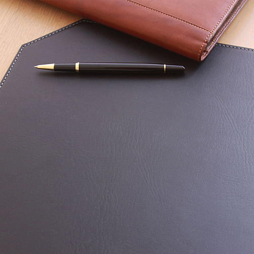 Dacasso Leatherette Cut Corner Placemat Home, Office, Conference Room - 17" Length x 12" Width x 0.170" Thickness - Rectangular - Synthetic Suede, Leatherette, Synthetic Leather - Black - 1 Each (H1148)