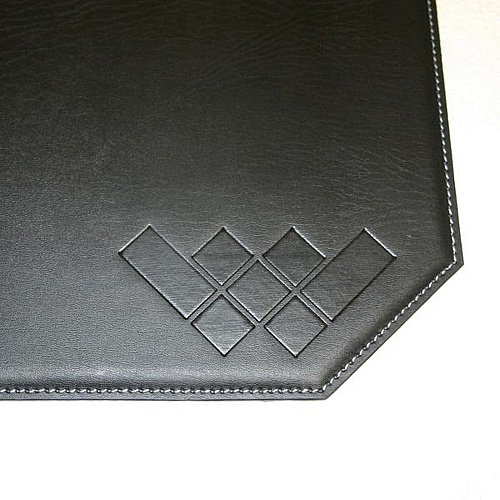 Dacasso Leatherette Cut Corner Placemat Home, Office, Conference Room - 17" Length x 12" Width x 0.170" Thickness - Rectangular - Synthetic Suede, Leatherette, Synthetic Leather - Black - 1 Each (H1148)