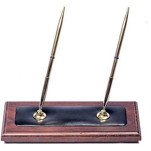 Dacasso Walnut & Leather Desk Set 1 Each (D8412)