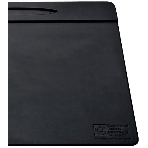 Dacasso Leatherette Top-Rail Conference Pad Rectangular - 17" Width x 14" Depth - Felt Backing - Leatherette - Black - 1 Each (P1029)