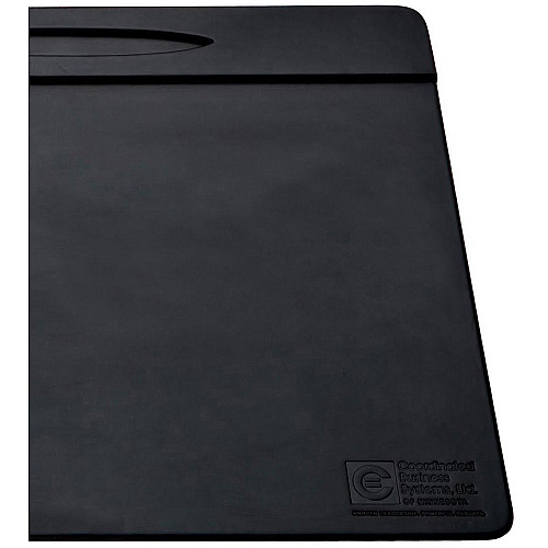 Dacasso Leatherette Top-Rail Conference Pad Rectangular - 17" Width x 14" Depth - Felt Backing - Leatherette - Black - 1 Each (P1029)