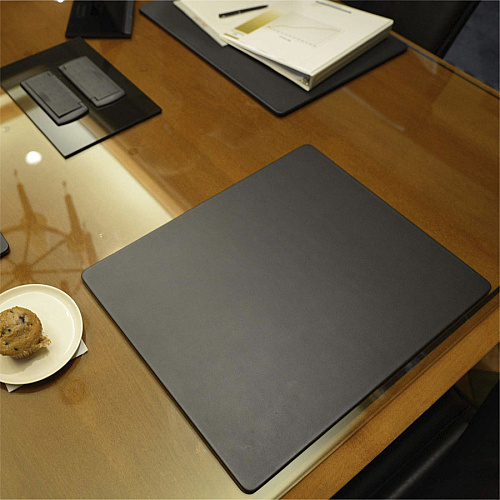 Dacasso Leatherette Conference Table Pad Rectangular - 20" Width x 16" Depth - Felt Black Backing - Leatherette - Black - 1 Each (P1031)