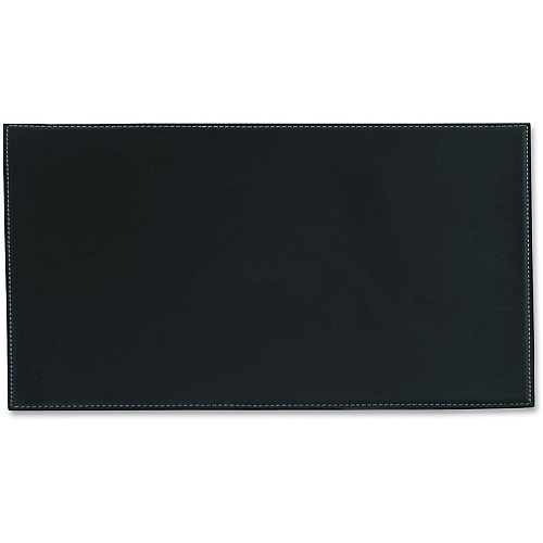 Dacasso Leatherette Square Corner Placemat Home, Office, Conference Room - 17" Length x 12" Width - Rectangular - Synthetic Suede, Leatherette, Synthetic Leather - Black - 1 Each (H1147)
