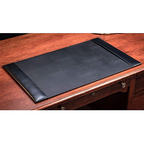 Dacasso Bonded Leather Desk Pad Rectangular - 30" Width x 18" Depth - Felt Backing - Bonded Leather - Black - 1 Each (P1403)