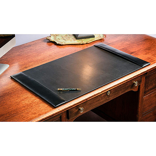 Dacasso Bonded Leather Desk Pad Rectangular - 30" Width x 18" Depth - Felt Backing - Bonded Leather - Black - 1 Each (P1403)