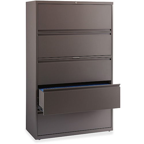 Lorell Fortress Series Lateral File w/Roll-out Posting Shelf 42" Width x 18.6" Depth x 67.6" Height - 1 x Shelf(ves) - 5 x Drawer(s) for File - Letter, Legal, A4 - Lateral - Magnetic Label Holder, Ball Bearing Slide, Ball-bearing Suspension, Ad (LLR60473)