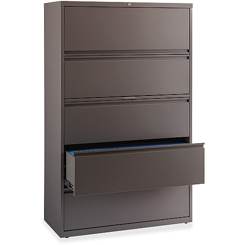 Lorell Fortress Series Lateral File w/Roll-out Posting Shelf 42" Width x 18.6" Depth x 67.6" Height - 1 x Shelf(ves) - 5 x Drawer(s) for File - Letter, Legal, A4 - Lateral - Magnetic Label Holder, Ball Bearing Slide, Ball-bearing Suspension, Ad (LLR60473)