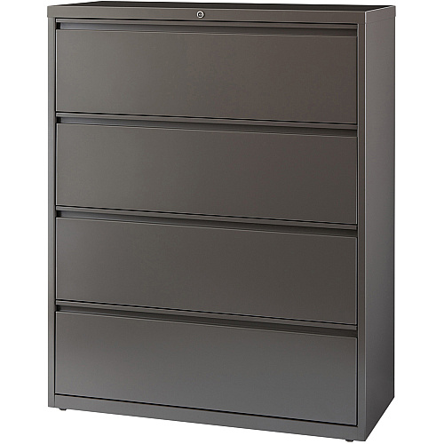 Lorell Fortress Series Lateral File 42" Width x 18.6" Depth x 52.5" Height - 4 x Drawer(s) for File - Letter, Legal, A4 - Lateral - Magnetic Label Holder, Ball Bearing Slide, Ball-bearing Suspension, Adjustable Leveler, Interlocking, Reinforced (LLR60474)
