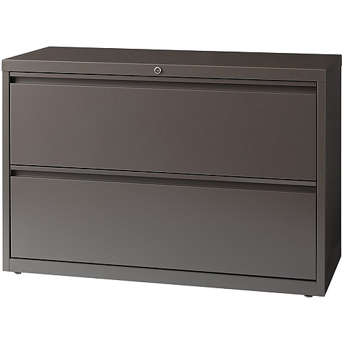 Lorell Fortress Series Lateral File 42" Width x 18.6" Depth x 28" Height - 1 x Shelf(ves) - 2 x Drawer(s) for File - Letter, Legal, A4 - Lateral - Magnetic Label Holder, Ball Bearing Slide, Ball-bearing Suspension, Adjustable Leveler, Interlock (LLR60475)