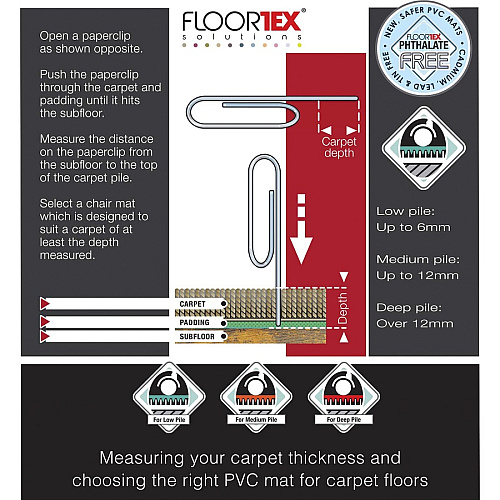 Computex&reg; Anti-Static Vinyl Lipped Chair Mat for Carpets up to 3/8" - 36" x 48" Carpeted Floor, Carpet, Electrical Equipment - 48" Length x 36" Width x 0.110" Depth x 0.110" Thickness - Lip Size 10" Length x 20" Width - Lipped - Polyvinyl C (319226LV)